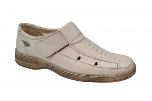 Pantofi de vara casual pentru barbati, perforati din piele naturala Bej
